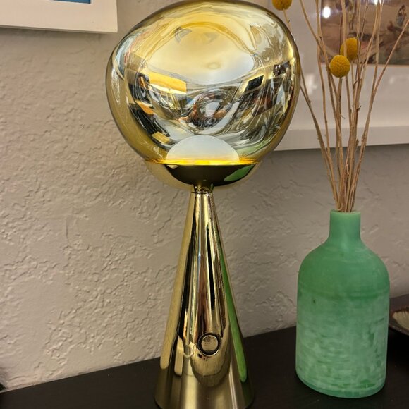 Melt Modern Abstract Rechargeable LED Tabletop Lamp - Gold - Picture 2 of 7